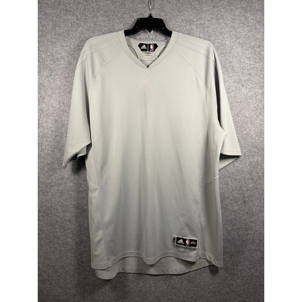 Adidas NBA Clima365 Shooting Shirt Mens 3XL Tall Gray Mesh V-Neck Basketball Tee